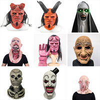 Masque de religieuse sorcière d'horreur effrayante en latex pour femme pour costume