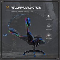 Nouvelle chaise de jeu ergonomique à dossier haut Silla Gaming avec LED RGB, chaise de jeu pour ordinateur avec massage, bleue