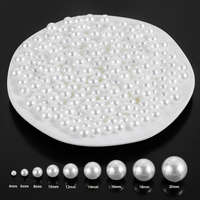 Perles Rondes Acryliques ABS Imitaion Perle Sans Trou 4-20mm pour Bricolage Artisanat Cadeaux Fabrication de Bijoux Accessoires Vestimentaires Z4