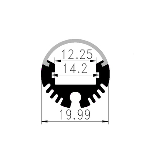 Profil en aluminium LED personnalisé, rond, 20mm de diamètre, pour cabine d'exposition - Product Image 2