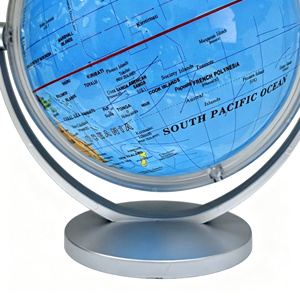 Globo Terráqueo Azul de 14.2cm, Mapa de PVC, Base de ABS Giratoria, Mini Globo de Escritorio, Escribible y Borrable, Decoración Educativa de <span class=keywords><strong>Geografía</strong></span> para el Hogar - Product Image 6
