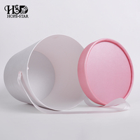 Boîte ronde vide pour fleurs, boîte en papier tube, avec poignée en ruban blanc, fabrication originale, couleur personnalisée