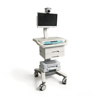 Chariot médical clinique, mobilier hospitalier, design moderne, chariot d'hôpital réglable en hauteur, base robuste, support pour ordinateur portable et moniteur, Meden M6