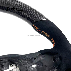 Volant personnalisé en suède noir et fibre de carbone pour Seat Leon Ateca <span class=keywords><strong>Tarraco</strong></span> 2020-2021, accessoires intérieurs - Product Image 5