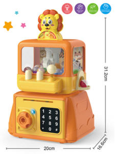 Tirelire électronique 2-en-1 pour enfants, machine à griffes à monnayeur de dessin animé avec lumières LED, jouet éducatif et ludique - Product Image 3