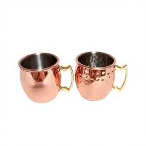Mini tasse Moscow Mule en acier inoxydable de 60 ml, tasse à cocktail, tasse à vin, tasses à bière martelées couleur cuivre, tasse à café, tasse à lait, tasse de bar, vaisselle de bar - Product Image 1