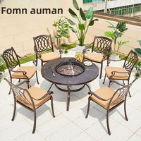 Ensemble de table basse et de chaises en aluminium coulé pour l'extérieur, pour cour, balcon et villa - Imperméable