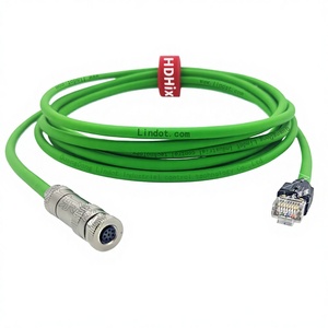 以太网电缆 M8 转 RJ45 8 芯高柔性 PVC 护套拖链连接航空插头传感器电缆 - Product Image 1