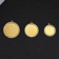 Pendentif Quantum en Zamak avec Pierre Précieuse, Style Mode Chinois, pour Couple, avec Breloque Plateau à Sertir, pour Souvenir