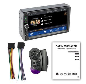 מערכת מולטימדיה לרכב מסך מגע כפול DIN עם נגן MP5, CarPlay אלחוטי, Android Auto ובלוטות' - Product Image 1