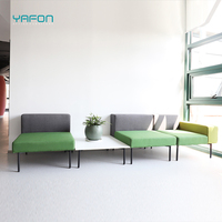 Ensemble de canapés modulaires en tissu sans accoudoirs pour bureaux, hôtels, écoles, hôpitaux, espaces publics commerciaux