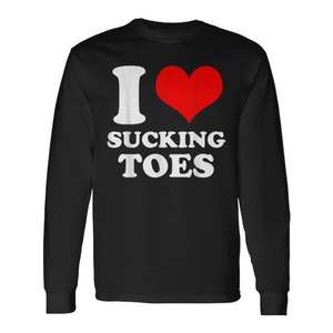 Camiseta de manga larga con diseño de amante de los pies, I Love Sucking Toes - Product Image 1
