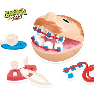 Ensemble de jeu d'imitation pour enfants Sunseed Little Dentist avec outils de dentiste, perceuse, jouets à remplir et pâte à modeler en plastique et argile non toxique - Product Image 1