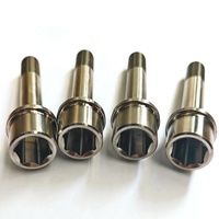 Vis de roue en titane Gr5 M14x1.5x28mm, vis de moyeu en titane légère haute résistance à embase conique hexagonale