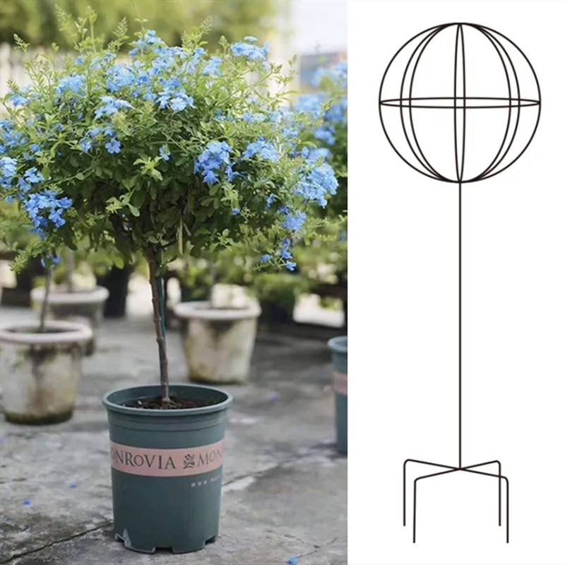 Support de plante grimpante en forme de boule en fer, accessoire pour moulin à vent, grille en claquettes rose et bleu, pour sucettes de neige
