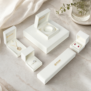 Zebopak White Custom Logo Jewelry <b>Box</b> Set with Ring <b>Box</b> <b>Earring</b> <b>Box</b> Necklace Bangle Case Packaging for Boutique Wholesale - Product Image 4