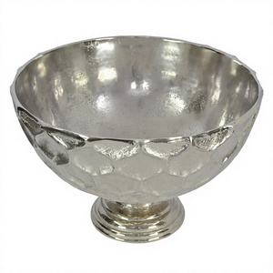 Decorative Pedestal Wine <b>Cooler</b> Silver Finish <b>Table</b> Countertop Ice Bucket and Champagne Cooling Tub Modern Style Handmade - Product Image 1