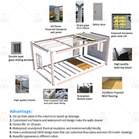 Cbox Maison en conteneur détachable préfabriquée modulaire à 2 étages avec grand bureau avec mur rideau en verre