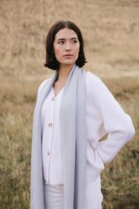 <b>Women's</b> Cotton Wool knit wrap Subtle ribbed texture Classic <b>Scarf</b> with gentle touch - Product Image 2