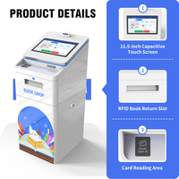 Mijin Boîte de retour de livres RFID à écran tactile 21 pouces, Kiosque de bibliothèque intelligent, Système de retour automatisé, Fabricant d'origine OEM ODM