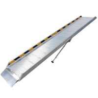 Rampe de marche de chevauchement en aluminium argenté de 3.5 mètres Rampes d'accès de capacité de chargement de 350kg avec outil de supports pour motos