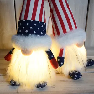 Tela independiente de pie para decoración de Festival, luz LED de la bandera de América del 4 de julio, novedad