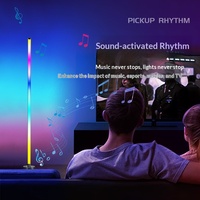 Lampe d'ambiance d'angle RGB à détection de rythme, Lampe de chevet LED à synchronisation musicale pour Chambre et Salon