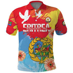 Eritrea hombres para Polo camisa para Año Nuevo personalizado Enkutatash Adey <span class=keywords><strong>Abeba</strong></span> flor arte impresión personalizada con logotipo precio bajo - Product Image 3