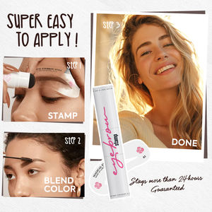 <strong>Eyebrow</strong> <strong>Stencils</strong> Brow and Hairline Hair Thickening Brow Powder Fiber 4 Color Double Head Brow Stamp and <strong>Stencil</strong> <strong>Kit</strong> - Product Image 6