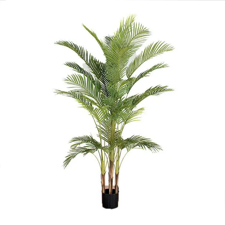 Planta de plástico con hojas de árbol, decoración ecológica para jardín, árboles artificiales, venta directa de fábrica