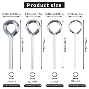 <span class=keywords><strong>Clé</strong></span> Allen hexagonale métrique en acier au carbone de qualité industrielle avec anse, 0.222, 0.127, 0.317 pouces - Product Image 2