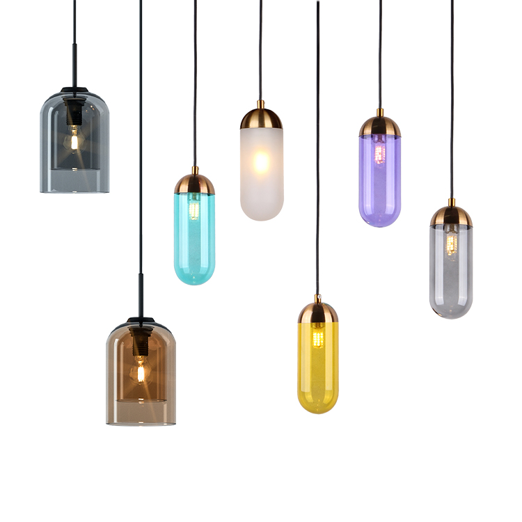 Nordic Glass Ball Hanging Lamp Modern Restaurant Kitchen Led Pendant Light