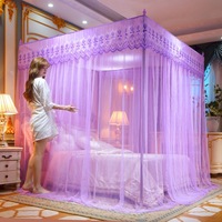 Baldaquin de Luxe Style Palais Royal avec Support, Moustiquaire pour Lit King Size Adulte