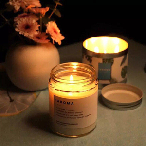 Frasco de Vidrio Ámbar Vacío de Lujo para Decoración del Hogar, Personalizado con Tapa para Velas - Product Image 2