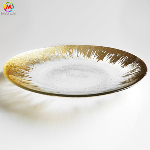 Sottopiatto in Vetro Dorato per Decorazioni Matrimoniali, Piatto Rotondo in Ceramica Moderna, Elegante Sottopiatto 3 in 1, 50 Pezzi, 13 Pollici - Product Image 3