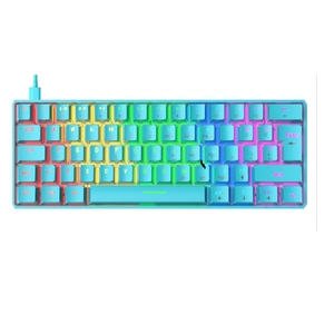 Free Wolf T60 Keyboard mekanis, warna cocok dengan Game Notebook kantor komputer 62 tombol Keyboard Mini - Product Image 2