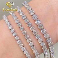 Bracelet tennis personnalisable en or massif 10k 14k 18k avec diamants de laboratoire IGI HPHT CVD DEF VS VVS
