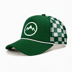 Casquette de camionneur unisexe 5 panneaux imperméable style urbain avec logo personnalisé, pour sports de plein air, avec corde, mousse, maille et motif dessiné à la main - Product Image 5