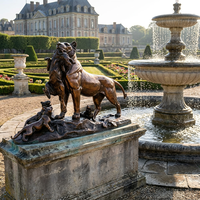 Figurine de famille de lions en bronze coulé à la main Xinyesheng - Taille réelle, montage professionnel