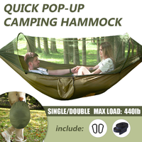 Hamac-tente portable en nylon avec moustiquaire pour le camping en plein air, la salle de sport, les voyages et la randonnée, design moderne