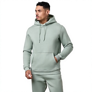 Conjunto Deportivo con Capucha para Hombre, Color Verde Claro, Manga Larga, Estilo Casual para Correr, con Bolsillos Laterales y Cintura Elástica - Product Image 2