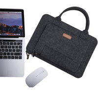 Sac pour ordinateur portable gris foncé, sac de voyage d'affaires en feutre, pochette simple imperméable pour ordinateur portable, fermeture éclair, léger, portable, sac souple