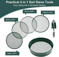 Ensemble de tamis de sol Grillage de tamis de 3mm 4pcs Tamis de sol galvanisé interchangeable pour le jardinage