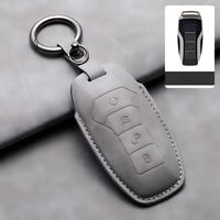 Housse de protection pour clé de voiture à distance pour BYD Tang EV600 Han EV Yuan ATTO 3 Song PLUS Pro MAX DMI Qin, coque en cuir pour porte-clés avec porte-clés