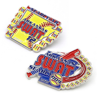 Épinglette de baseball personnalisée en alliage de zinc plaqué or avec émail souple, créative et commémorative pour événements, objet de collection