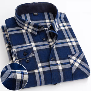Camicia a maniche lunghe a quadri personalizzata di alta qualità per gli uomini allenta <span class=keywords><strong>tutto</strong></span> Casual - Product Image 2