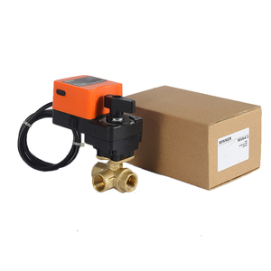 Winvall 24Vac/DC 0-10V điều chỉnh cơ giới van đồng thau PN20 3 cách Lưu lượng nước van điện điều khiển tỷ lệ thuận van bi - Product Image 5