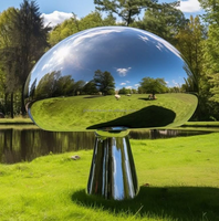 Sculpture de champignon géante en acier inoxydable de haute qualité, grande statue en métal d'extérieur, couleur personnalisée, technique de polissage électrolytique