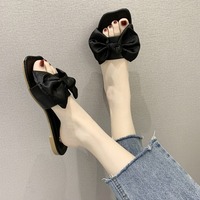 Chaussures plates de plage décontractées pour femmes pour pantoufles Sandales à plate-forme d'été pour femmes avec nœud papillon léger anti-dérapant curseurs supérieurs pour l'automne