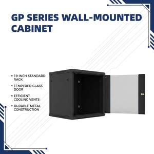 Gabinete de Red para Montaje en Pared, Desmontable sin Herramientas, de 19 Pulgadas y 600 mm, con Puerta y Cerradura, para <span class=keywords><strong>Centro</strong></span> de Datos, de 4U a 27U - Product Image 1